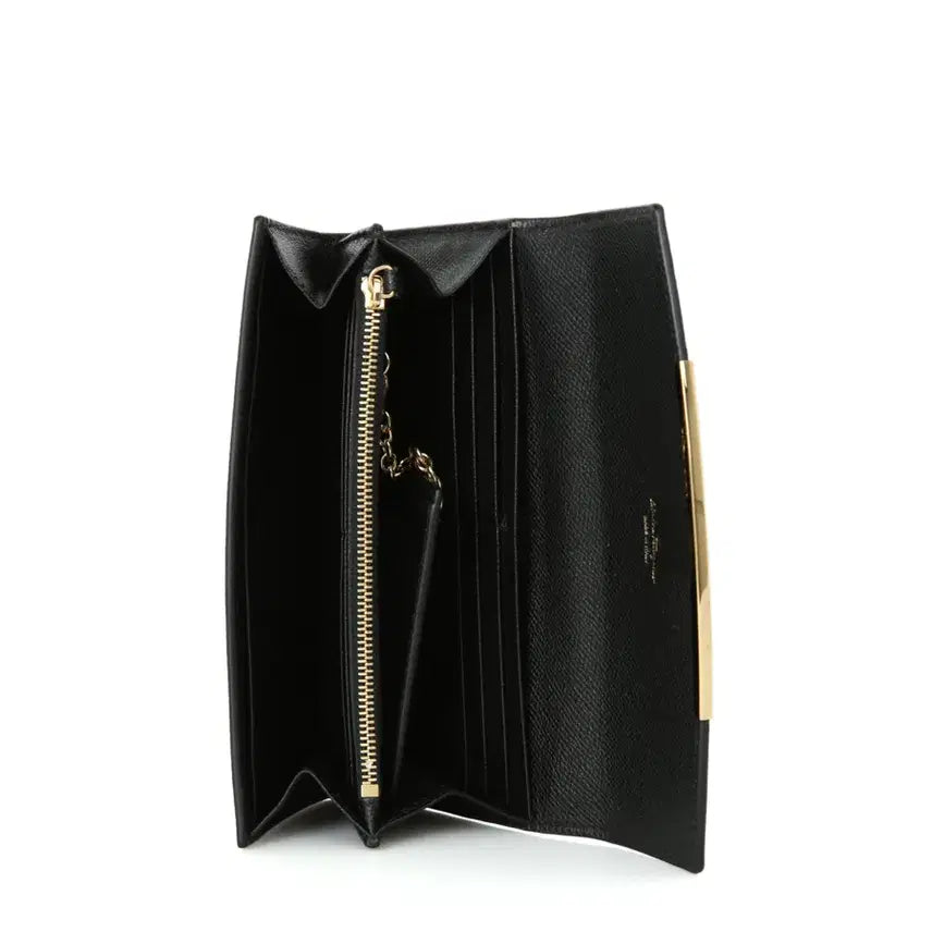 [BUNJANG] Ferragamo Gancini Long Wallet ID Pocket Vara Gold 22D150 / 페라가모 간치니 장지갑 ID포켓 바라 월렛 골드 22D150