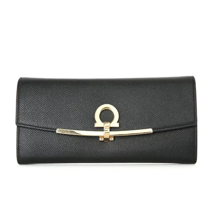 [BUNJANG] Ferragamo Gancini Long Wallet ID Pocket Vara Gold 22D150 / 페라가모 간치니 장지갑 ID포켓 바라 월렛 골드 22D150