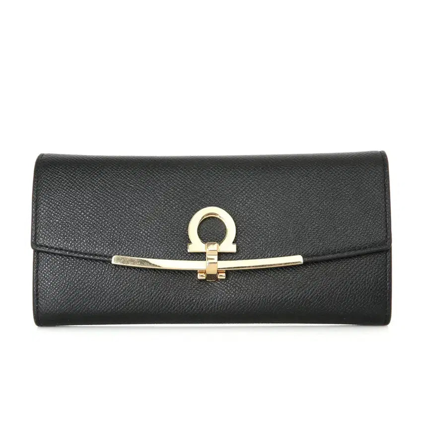[BUNJANG] Ferragamo Gancini Long Wallet ID Pocket Vara Gold 22D150 / 페라가모 간치니 장지갑 ID포켓 바라 월렛 골드 22D150