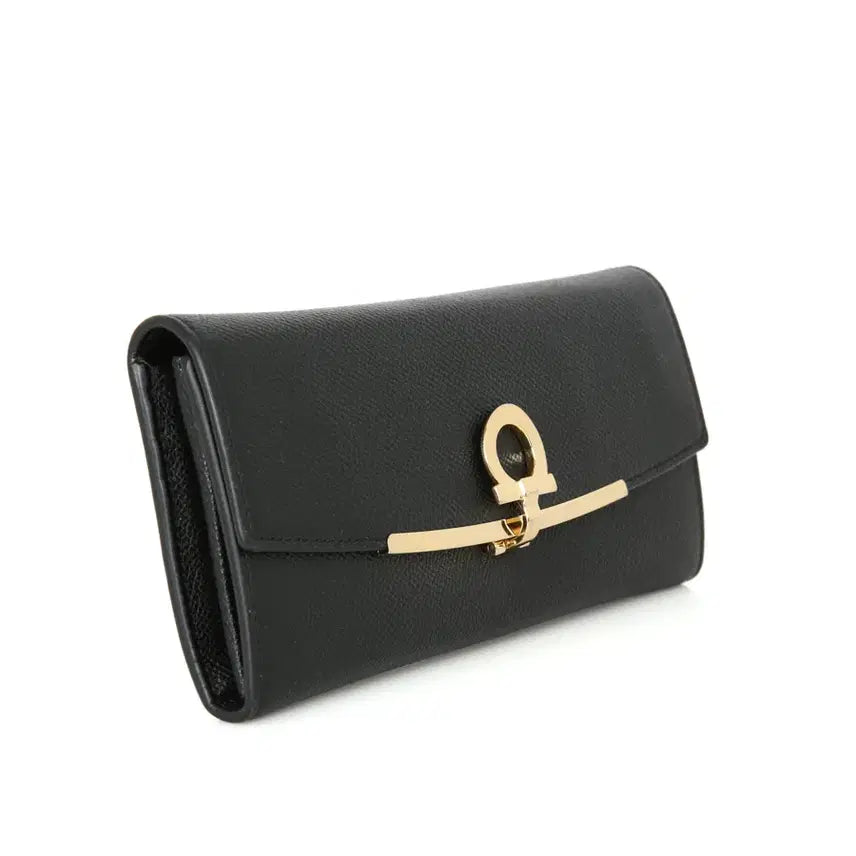 [BUNJANG] Ferragamo Gancini Long Wallet ID Pocket Vara Gold 22D150 / 페라가모 간치니 장지갑 ID포켓 바라 월렛 골드 22D150
