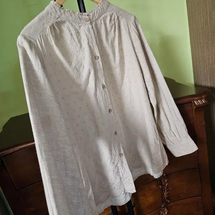 [BUNJANG] Ivory Gauze Cotton Blouse / 거즈면 남방