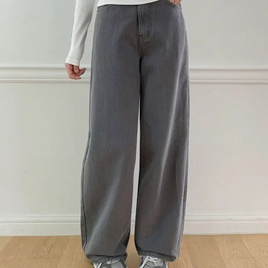 [SOLD OUT] 와이드 청바지 그레이