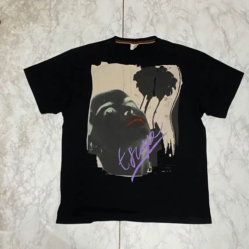 [BUNJANG] Paul Smith Black Printed Short Sleeve T-shirt / 폴스미스 블랙 프린팅 반팔 티셔츠 105 사이즈
