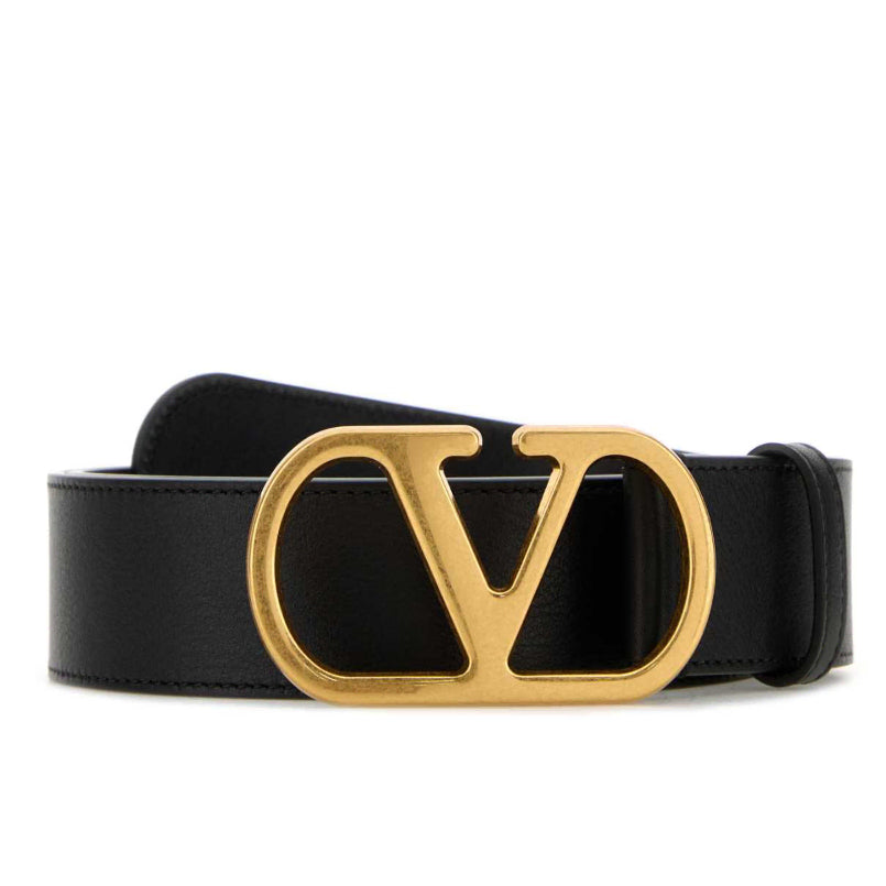 [BUNJANG] Valentino Leather Belt with Gold Buckle / [국내] 발렌티노 벨트 가죽 골드 버클 남성 8Y2T0SQ7IYR 0NO