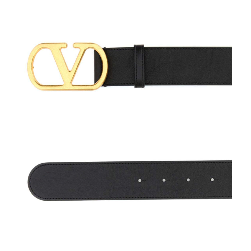 [BUNJANG] Valentino Leather Belt with Gold Buckle / [국내] 발렌티노 벨트 가죽 골드 버클 남성 8Y2T0SQ7IYR 0NO