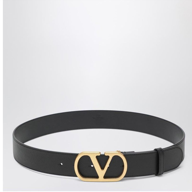[BUNJANG] Valentino Leather Belt with Gold Buckle / [국내] 발렌티노 벨트 가죽 골드 버클 남성 8Y2T0SQ7IYR 0NO
