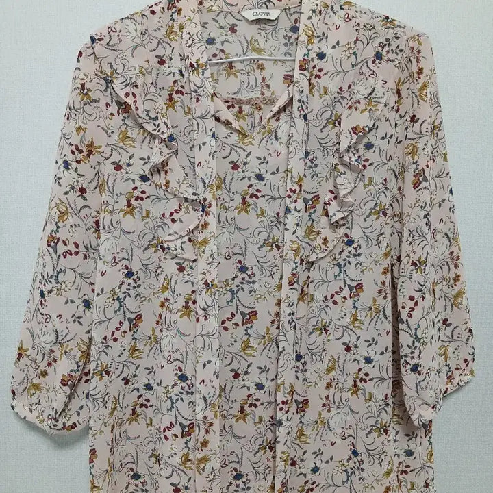 [BUNJANG] CLOVIS Floral Chiffon Blouse / CLOVIS 플라워 쉬폰 블라우스 핑크