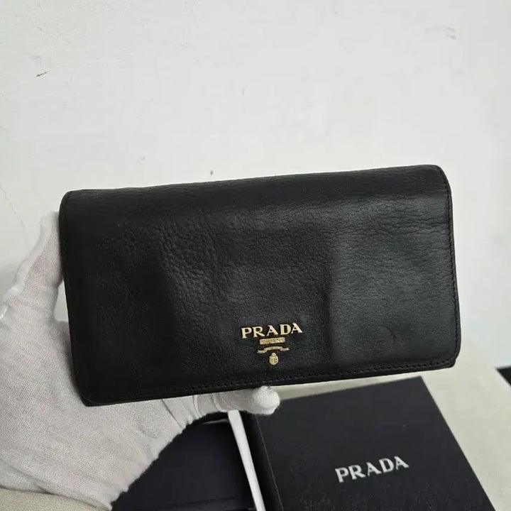 [BUNJANG] Prada Saffiano Leather Long Wallet / [보증서 정품] 프라다 사피아노 가죽 장지갑