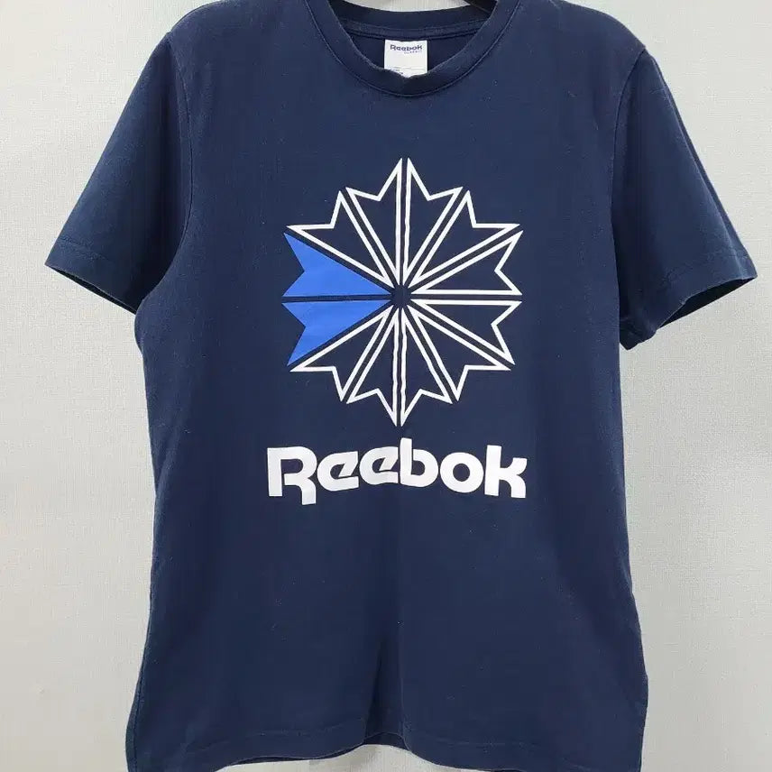 [BUNJANG] Reebok Navy Logo Short Sleeve T-shirt / 리복 네이비 로고 반팔 티셔츠 S