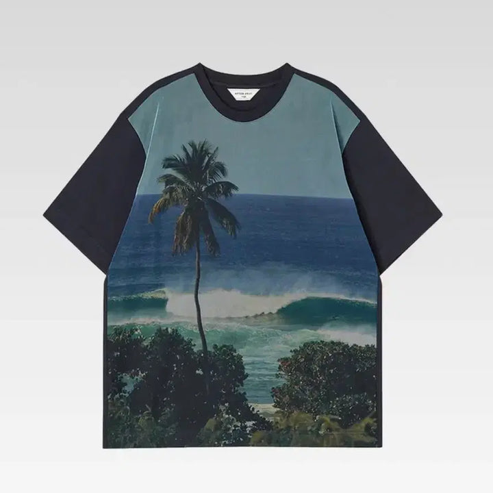 [BUNJANG] Afterpray Full Print Mesh Short Sleeve Shirt / M) 애프터프레이 반팔 풀 프린트 메쉬
