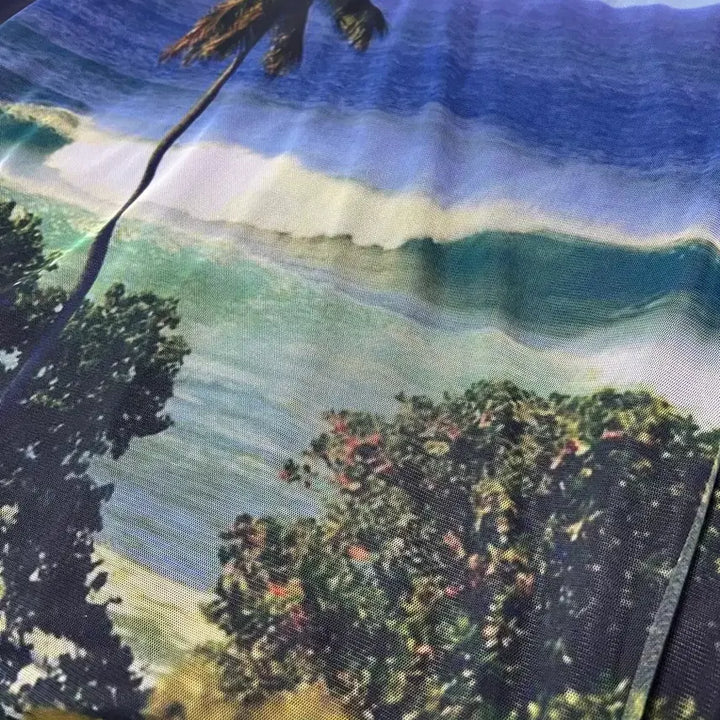 [BUNJANG] Afterpray Full Print Mesh Short Sleeve Shirt / M) 애프터프레이 반팔 풀 프린트 메쉬