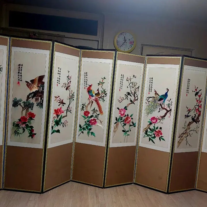 [SOLD OUT] 자수 화조도 8폭 병풍