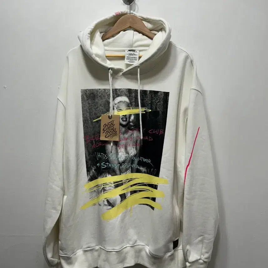 [BUNJANG] STIGMA White Printed Hoodie L / STIGMA 흰색 프린팅 후드티 새상품 L