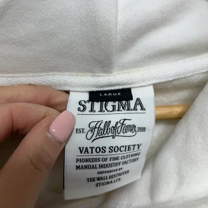 [BUNJANG] STIGMA White Printed Hoodie L / STIGMA 흰색 프린팅 후드티 새상품 L