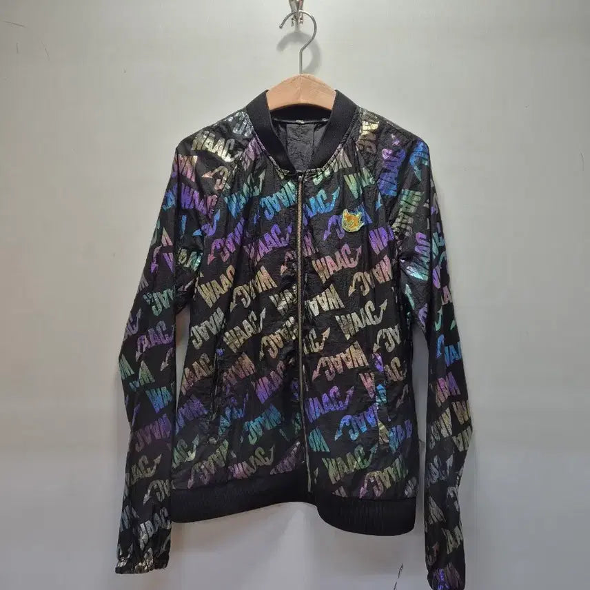 [BUNJANG] WAAC Print Windbreaker Jacket / WAAC 왁 프린트 점퍼 블랙