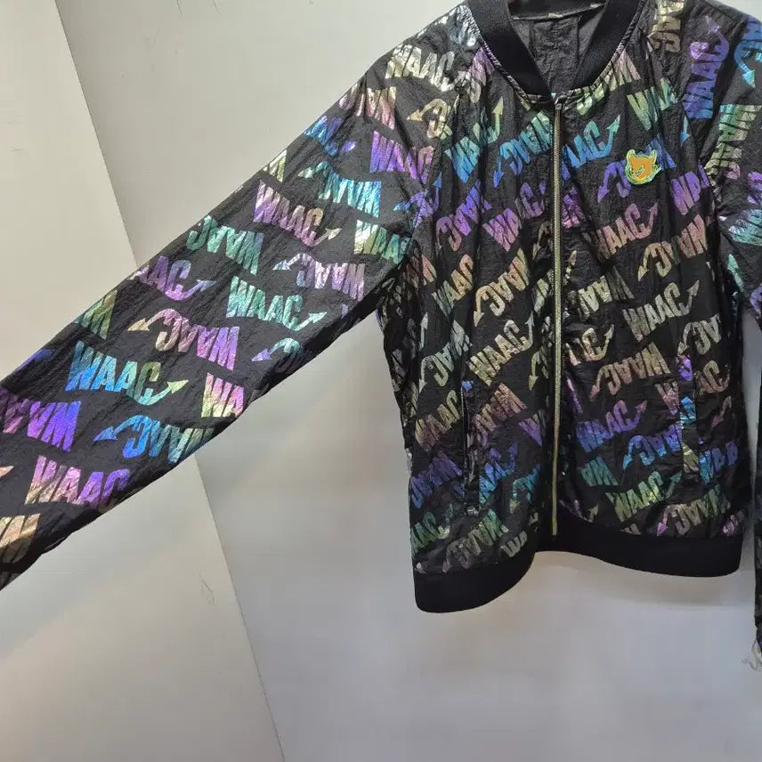 [BUNJANG] WAAC Print Windbreaker Jacket / WAAC 왁 프린트 점퍼 블랙