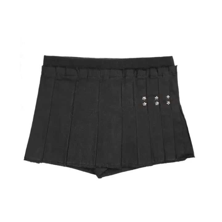 [BUNJANG] Bonnae Star Rivet Pleated Skort / Bonnae 본네 star rivet pleated skort black