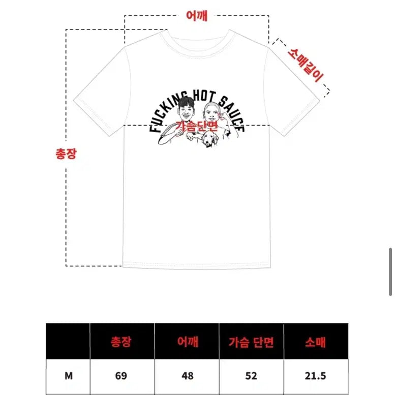 [BUNJANG] Hot Sauce Character Graphic T-Shirt / 핫소스 반팔티 굿즈