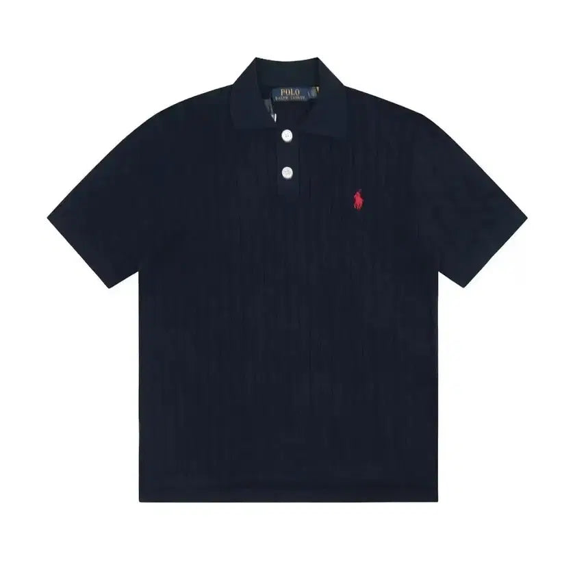 [BUNJANG] Polo Ralph Lauren Cable Knit Short Sleeve T-shirt / 폴로랄프로렌 여성꽈배기 폴로니트 반팔티셔츠 박시핏
