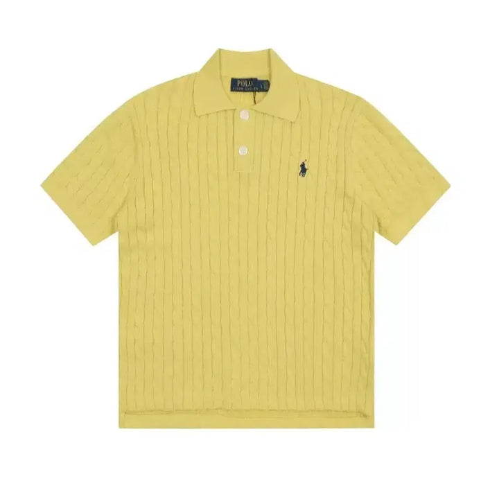 [BUNJANG] Polo Ralph Lauren Cable Knit Short Sleeve T-shirt / 폴로랄프로렌 여성꽈배기 폴로니트 반팔티셔츠 박시핏