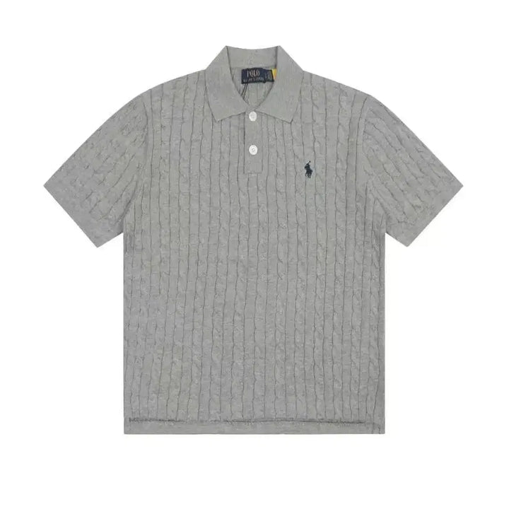 [BUNJANG] Polo Ralph Lauren Cable Knit Short Sleeve T-shirt / 폴로랄프로렌 여성꽈배기 폴로니트 반팔티셔츠 박시핏