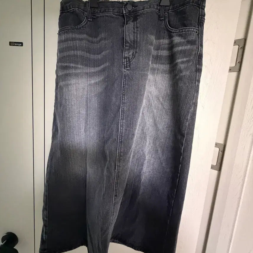 [BUNJANG] Dangdang Girl Long Denim Skirt / 빅사이즈 당당걸 롱청치마