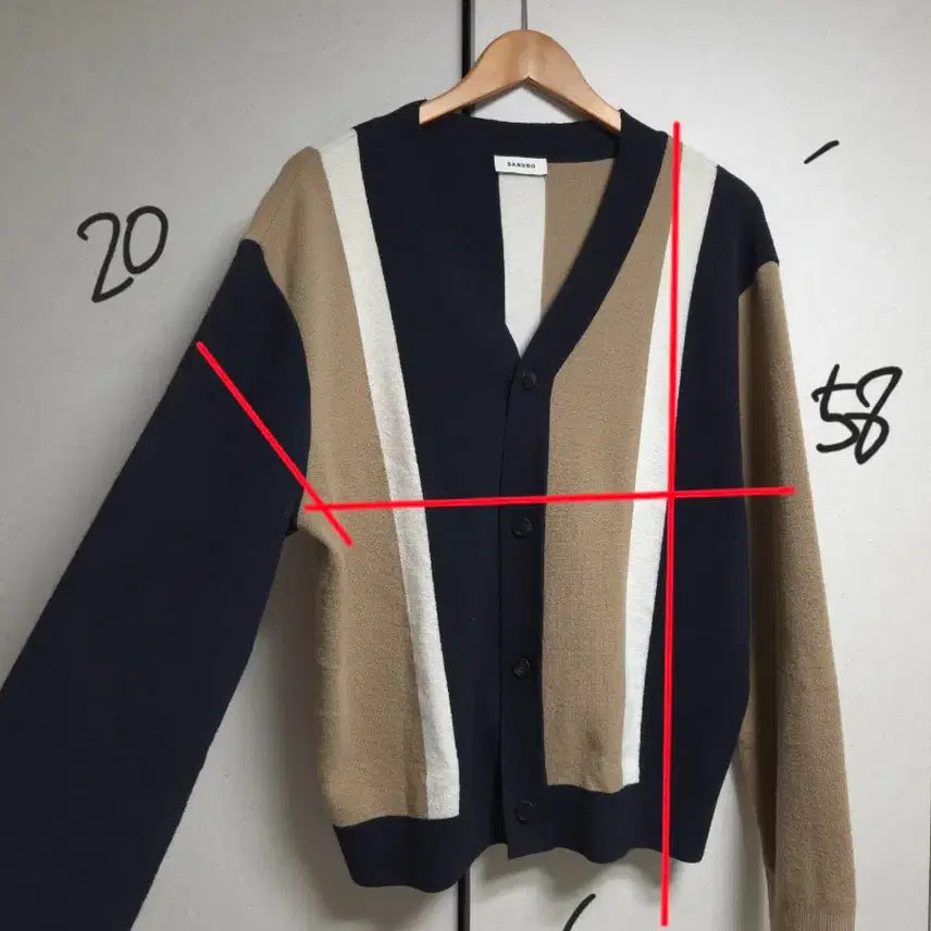 [BUNJANG] Sandro Colorblock Cardigan / 산드로 sandro 배색 가디건