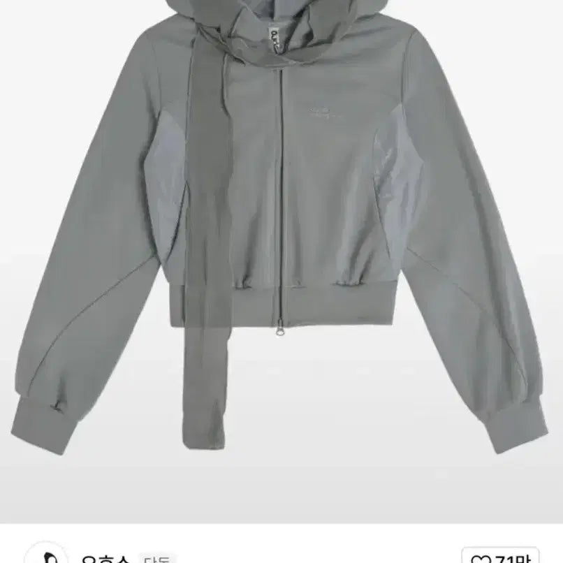 [BUNJANG] Ohos Boxer Crop Hoodie Zip-Up Grey / 오호스 머플러 복서 크롭 후드 집업 그레이