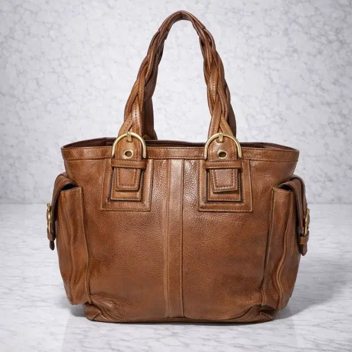 [BUNJANG] COACH Genuine Water Buffalo Leather Tote Bag (Large) / COACH 천연 물소가죽 토트백(큰가방)