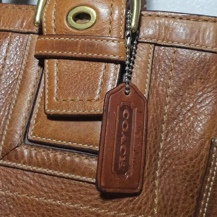 [BUNJANG] COACH Genuine Water Buffalo Leather Tote Bag (Large) / COACH 천연 물소가죽 토트백(큰가방)