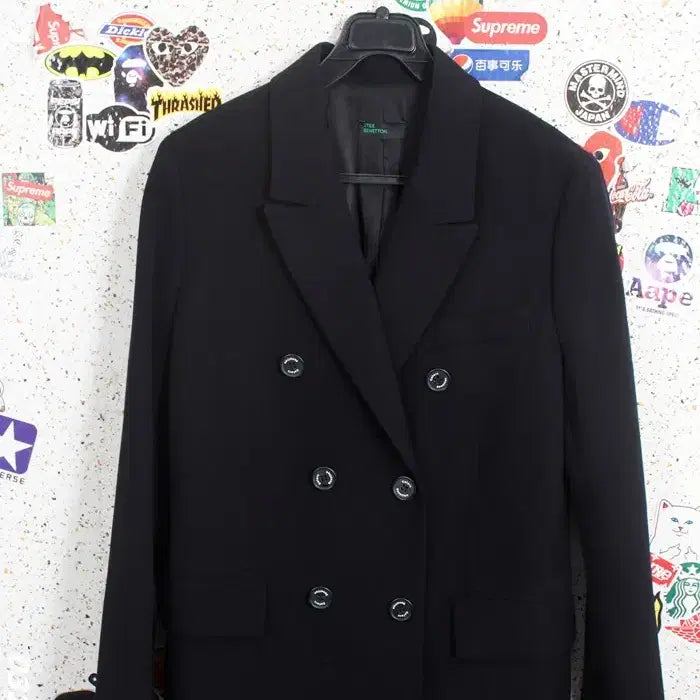 [BUNJANG] Steel Betton Navy Double Coat - Women&