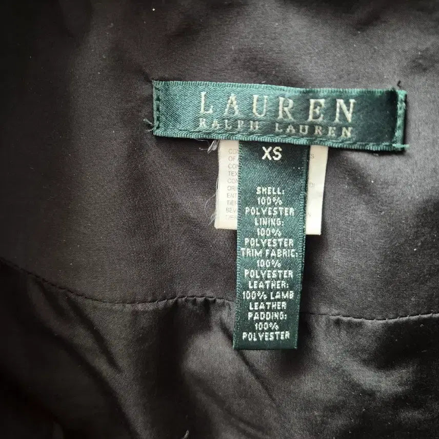 [BUNJANG] Ralph Lauren Black Quilted Jacket with Leather Detail / 랄프로렌  퀼팅 자켓 블랙(가죽 디테일)