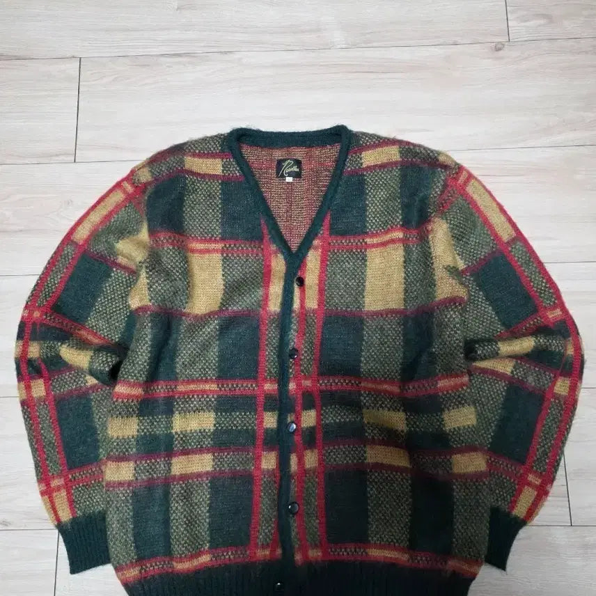 [BUNJANG] Needles Tartan Check Mohair Cardigan / [L] 니들스 타탄 체크 모헤어 가디건 팝니다