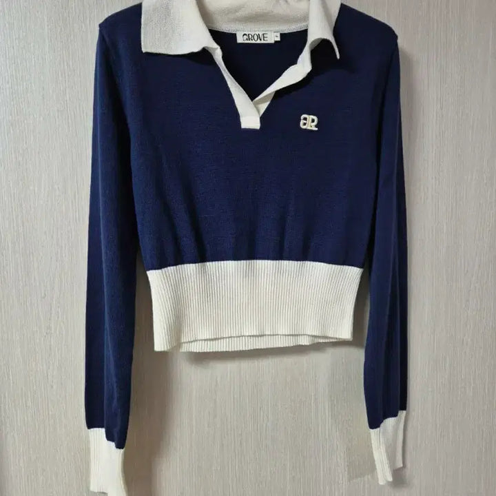 [BUNJANG] Grove Knit Crop Top / 그로브 니트 크롭니트 카라니트