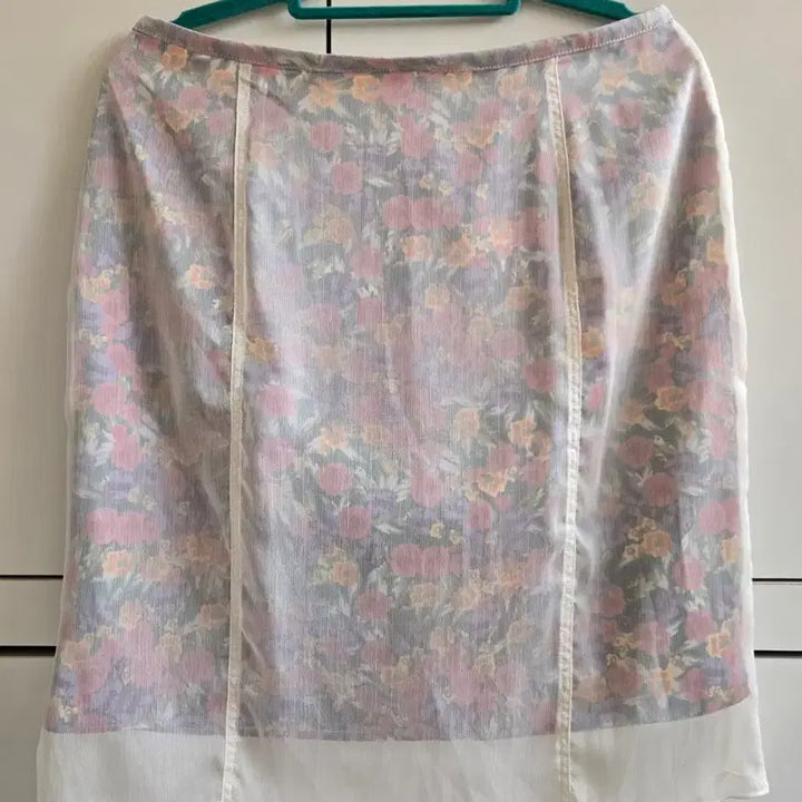 [BUNJANG] Floral Lining Chiffon Skirt / 플라워안감 쉬폰스커트(무료배송)