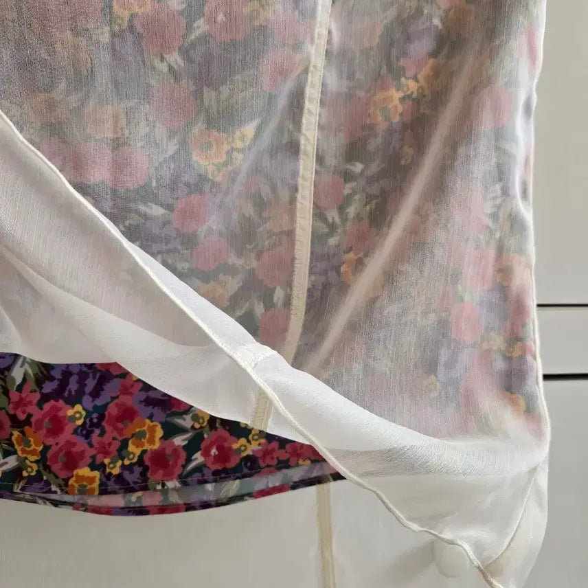 [BUNJANG] Floral Lining Chiffon Skirt / 플라워안감 쉬폰스커트(무료배송)