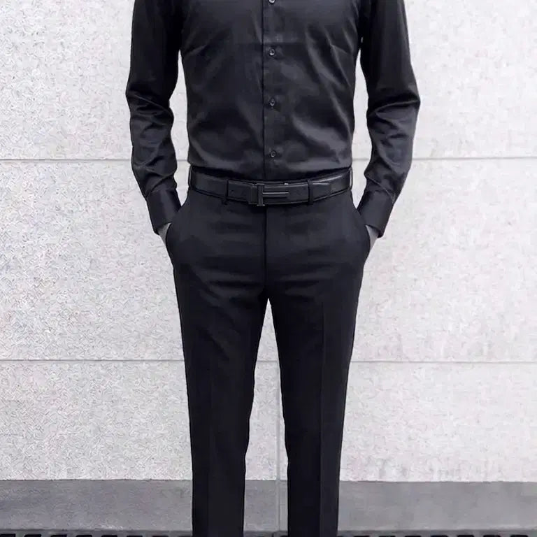 [BUNJANG] Ziozia And Z Solid Black Dress Shirt / 지오지아 And Z / 앤드지 솔리드 블랙 드레스 셔츠 / 100