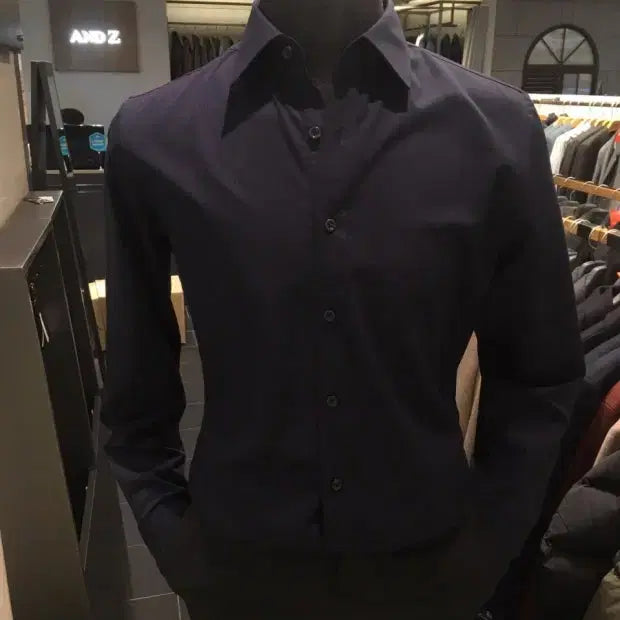 [BUNJANG] Ziozia And Z Solid Black Dress Shirt / 지오지아 And Z / 앤드지 솔리드 블랙 드레스 셔츠 / 100