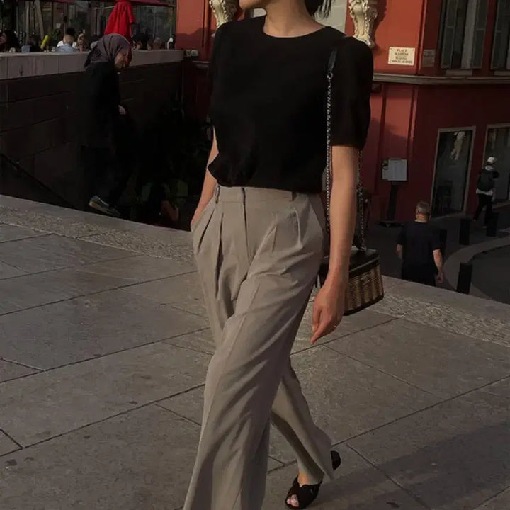 [BUNJANG] OAH Loose Fit Two-tuck Slacks Beige Trousers / 오어 루즈핏 투턱 슬랙스 베이지 0사이즈