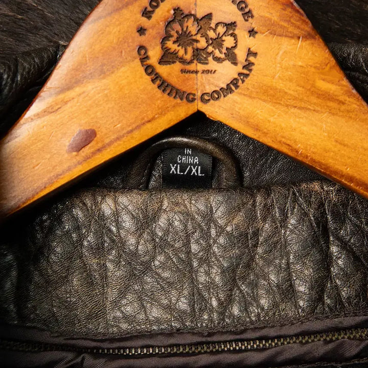 [BUNJANG] Kenneth Cole 90s Cowskin Leather Car Coat Dark Brown / [115] 90s 케네스 콜 카우스킨 레더 카코트 다크브라운