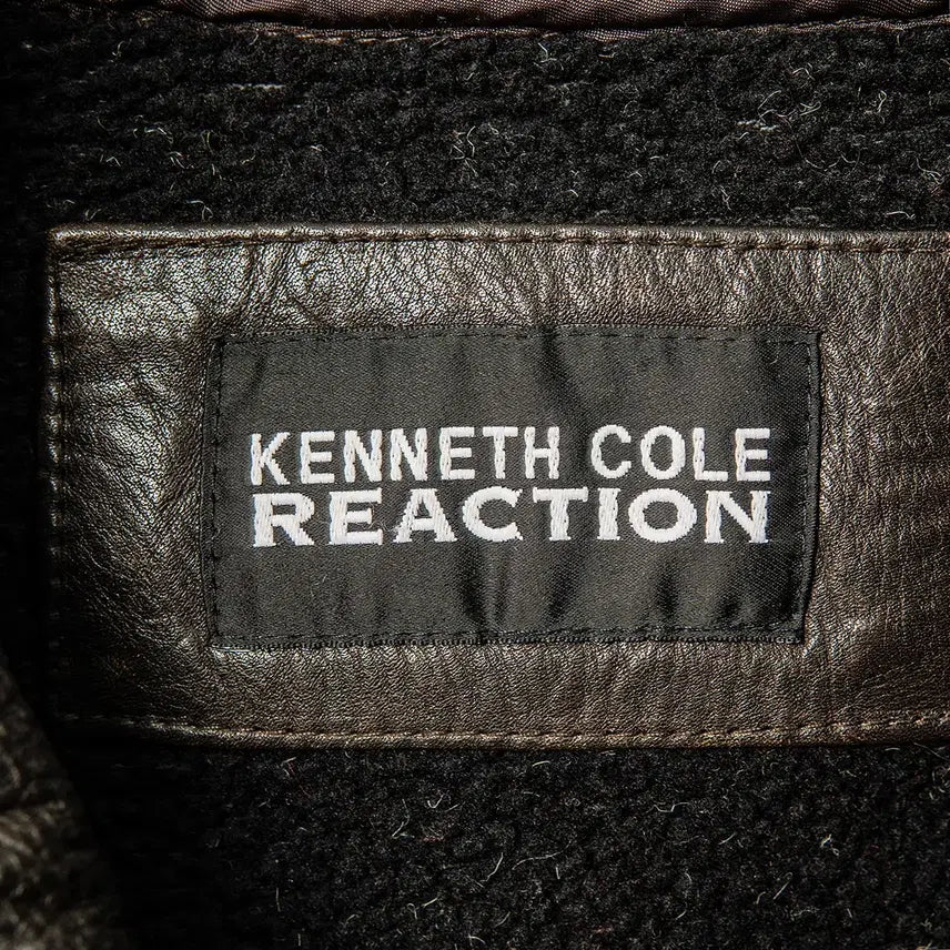 [BUNJANG] Kenneth Cole 90s Cowskin Leather Car Coat Dark Brown / [115] 90s 케네스 콜 카우스킨 레더 카코트 다크브라운