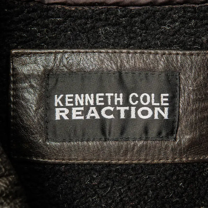 [BUNJANG] Kenneth Cole 90s Cowskin Leather Car Coat Dark Brown / [115] 90s 케네스 콜 카우스킨 레더 카코트 다크브라운
