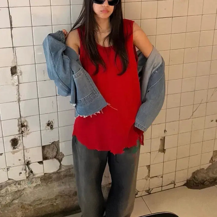 [BUNJANG] Allrights Damage T-shirt / 올라이츠 데미지 티셔츠