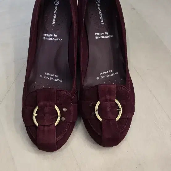 [BUNJANG] Rockport Wedge Shoes Burgundy Leather Size 245 / 락포트 웨지 구두 245 세무가죽 버건디 색상