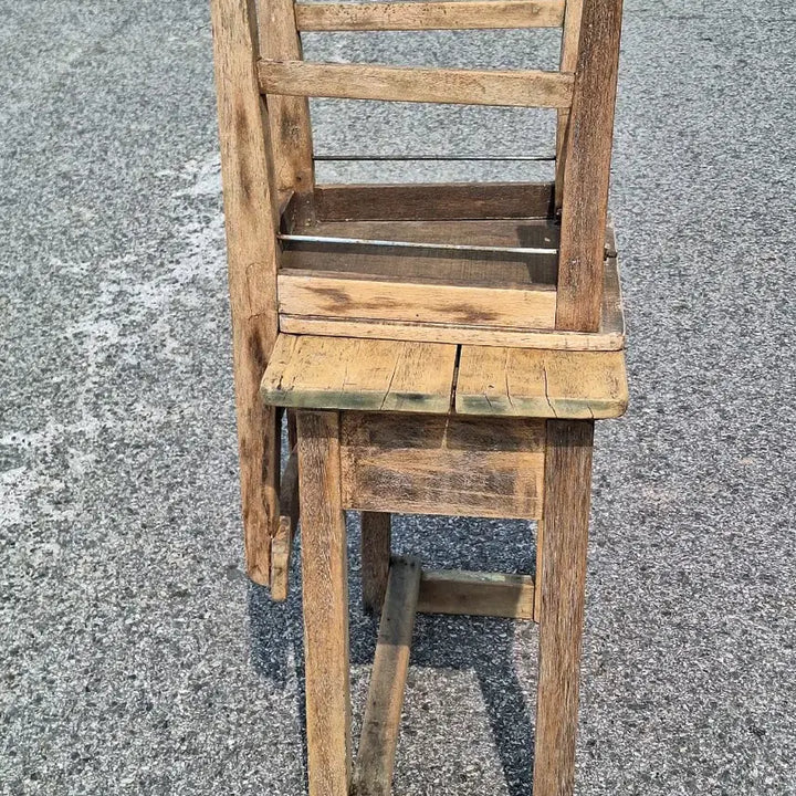[BUNJANG] Vintage Elementary School Wooden Chair and Desk / 근대사 수집 자료 옛날 국민학교 나무 의자 걸상