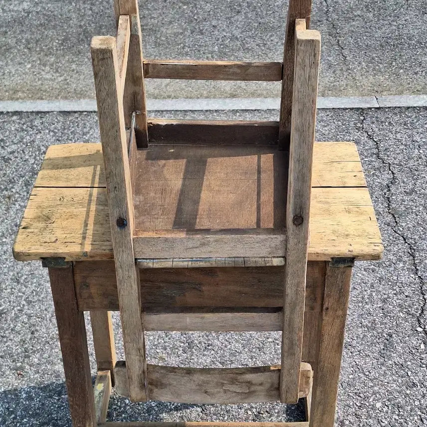 [BUNJANG] Vintage Elementary School Wooden Chair and Desk / 근대사 수집 자료 옛날 국민학교 나무 의자 걸상