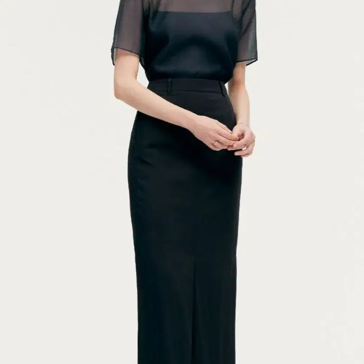 [BUNJANG] SIE Pale Sheer Navy Blouse (Size S) with Silky Inner Camisole / (새상품) SIE 페일 시어 네이비 S +실키 이너슬리브리스 일괄