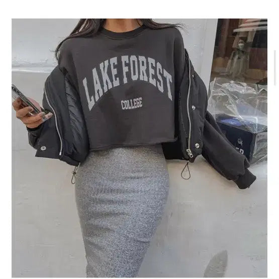 [BUNJANG] Maybeans Banding Long Skirt &amp; Fleece Sweatshirt Bundle Set / 메이빈스 밴딩 롱 스커트+기모맨투맨 일괄판매