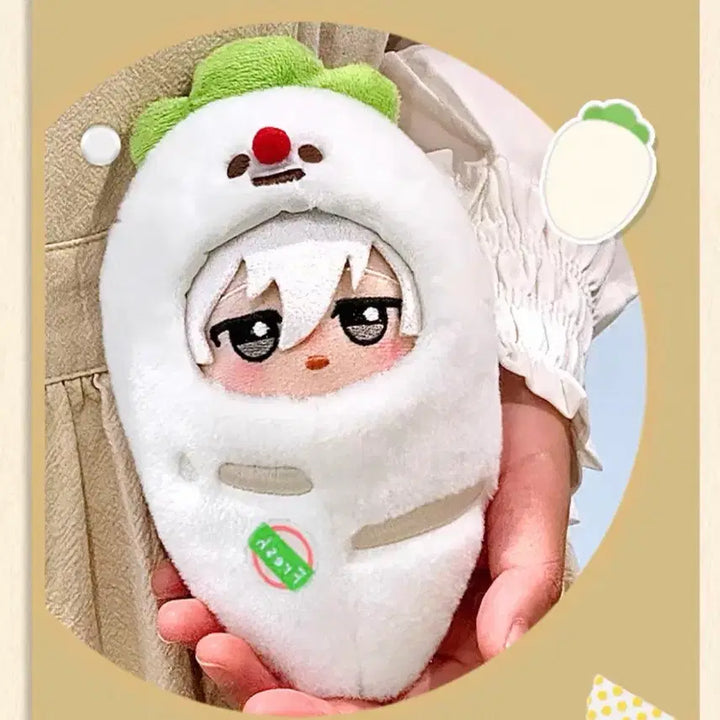 [BUNJANG] 10cm Doll Outfit Set / 10cm 인형 모자 인형옷 솜인형 의상 누이옷 무 과일 채소 우주복