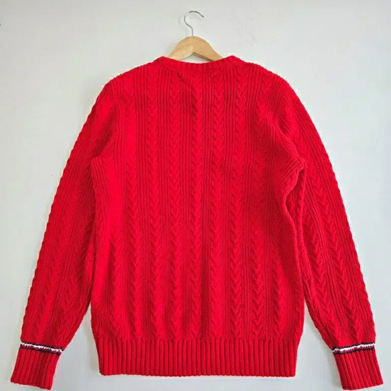 [BUNJANG] Tommy Hilfiger Kids Red Cable Knit Sweater 176 / 타미힐피거 케이블 스웨터 레드 (키즈 176)